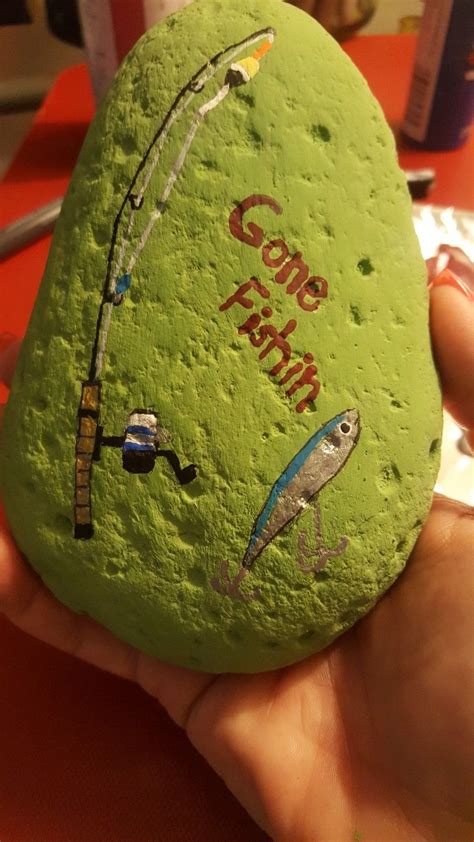 Fishing Rock Painting Designs Painted Rocks Craft Rock Crafts