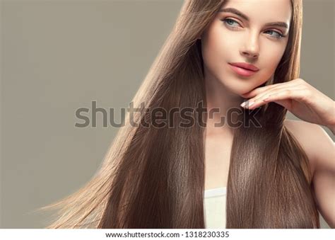 Beautiful Hair Woman Long Brunette Smooth Stock Photo Shutterstock