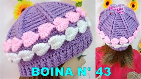 Como Tejer La Boina N°43 A Crochet O Ganchillo En Punto Hojas En Fila