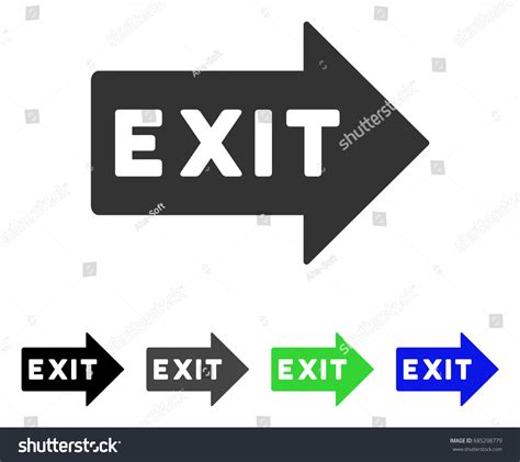 Exit Arrow Flat Vector Illustration Colored Stock Vector (Royalty Free) 685298779 | Shutterstock