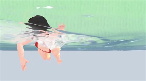 Leo Anime Girl Swam In Small Micro Bikini Nip Slip