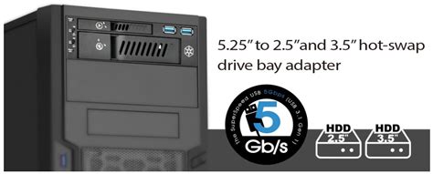 SilverStone FP510 5 25 To 2 5 And 3 5 Hot Swap Drive Bay Adapter 5 25 Drive Bay Black
