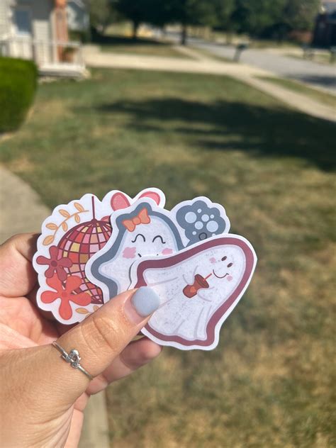 Ghost Blowing Bubbles Sticker Etsy