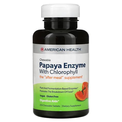 Ферменты папайи с хлорофиллом American Health Papaya Enzyme Chlorophyll ...