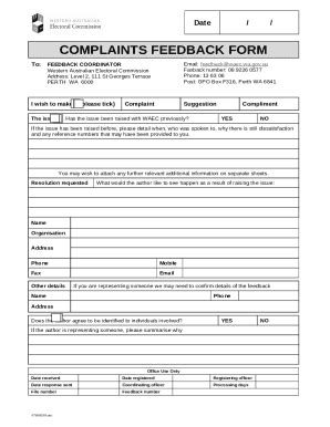 Complaints Feedback Doc Template Pdffiller