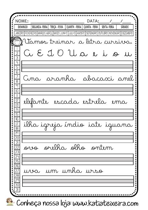 Textos Para Treinar Letra Cursiva Edukita