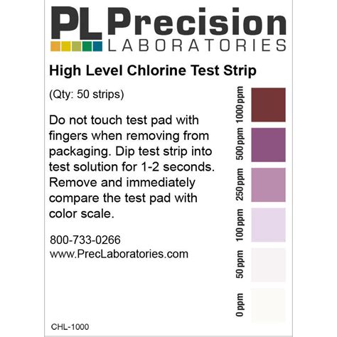 Prosource Scientific Precision Laboratories Chlorine Test Strips Chl