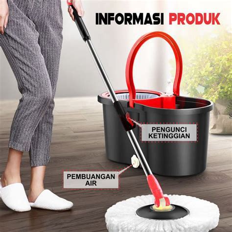 Jual COD Joy KTB Super Mop Alat Pel Spin Putar 360 Derajat Kering