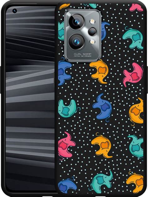 Realme Gt Pro Hoesje Zwart Happy Elephant Designed By Cazy Bol