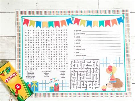 Free Printable Birthday Activity Sheet Everyday Party Magazine