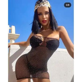 Wholesale Sexy Nylon Women S Mesh Fishnet Lingerie Designed Body Stockings With Rhinestone Buy