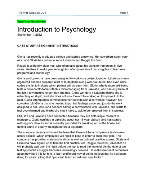 Student Self Administered Case Study Introduction 3