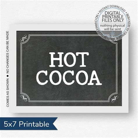 Printable Hot Cocoa Sign Open House Sign Wedding Sign Drink Station Sign Drink Sign