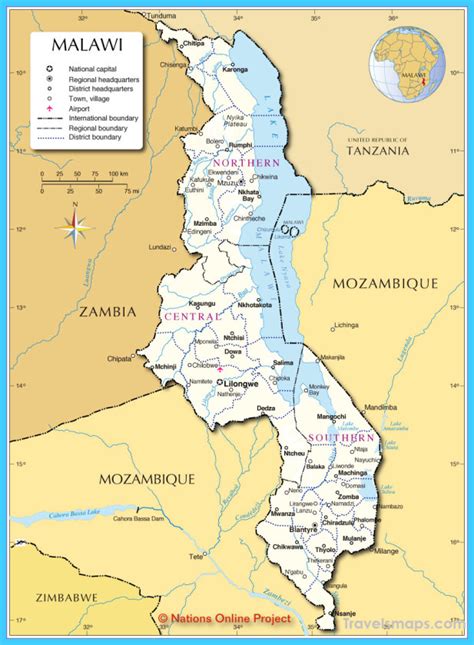 Map Of Malawi Travelsmapscom