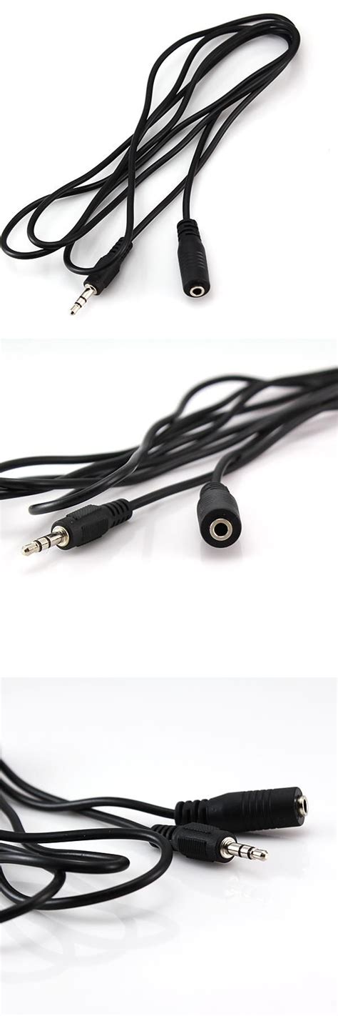 [Visit to Buy] New Aux Cable Cord Long 500cm 1.5 Meters Braided 3.5mm Jack Male to Female M/F ...