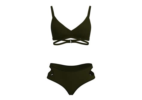 Army Green Hollow Out V Neck Bikini Set Free Vr Ar Low Poly D Model Cgtrader
