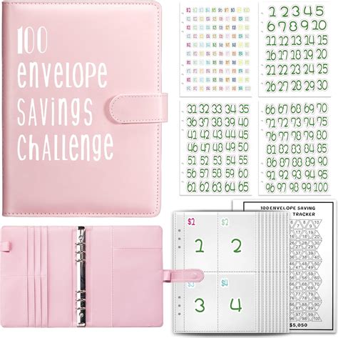 Amazon 100 Envelopes Saving Challenge Binder A5 Money Saving