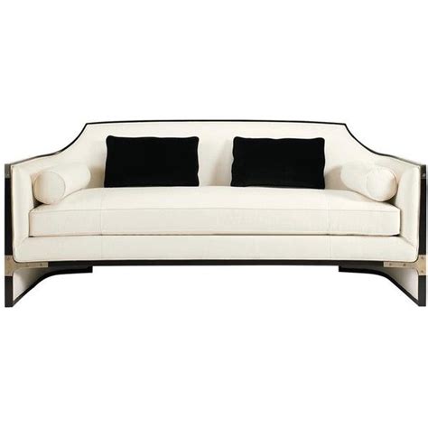 Octavio Modern Black Tuxedo Trim Ivory Sofa Cop Liked On