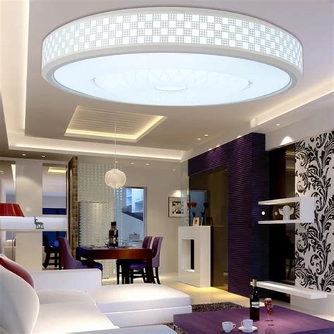 LED Modern Ceiling Light Creative Round White Living Room Lamp 110v ...