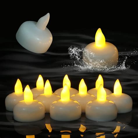 Led Floating Candles Pchero 12pcs Waterproof Flameless Candles Battery Operated Flickering