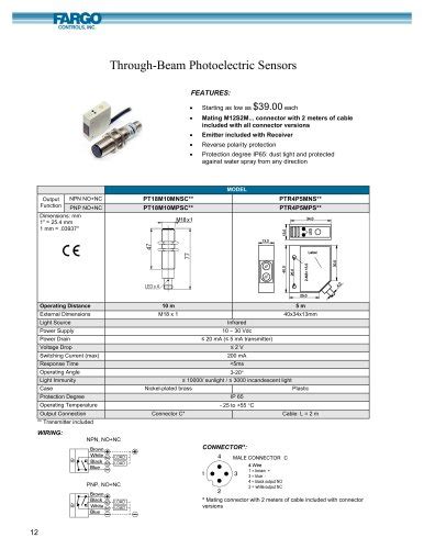 U Shape Photoelectric Sensors Fargo Controls Inc Pdf Catalogs