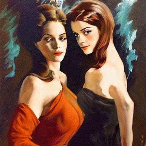 Krea Ai Frank Frazetta Painting Of Christina Hendricks And