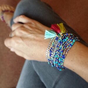 Santorini Beaded Wrap Bracelet Long Seed Bead Etsy