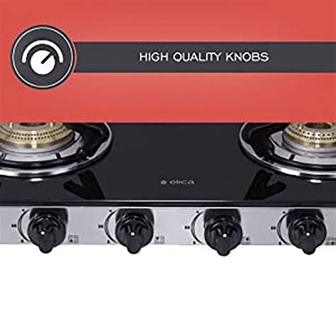 Buy Elica 594 CT DT VETRO 1J Toughened Glass Top 4 Burner Manual Gas