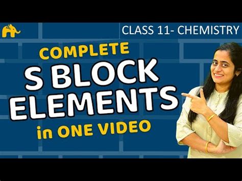 The S Block Elements In One Shot Old Ncert Video Lecture Chemistry