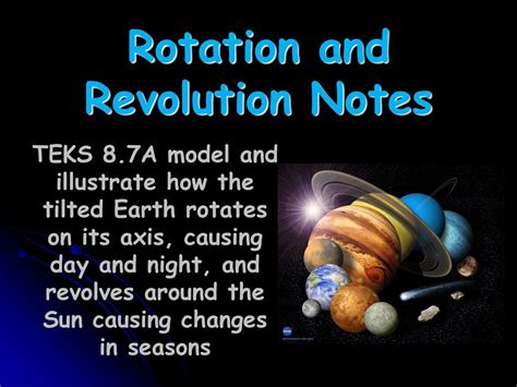 Revolution Vs Rotation Solar System