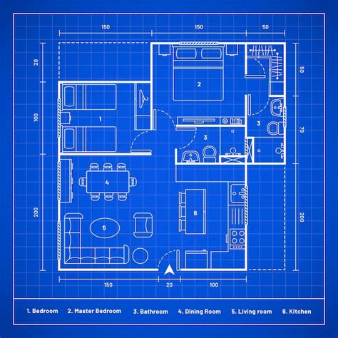 Premium Vector Hand Drawn House Blueprint Illustration