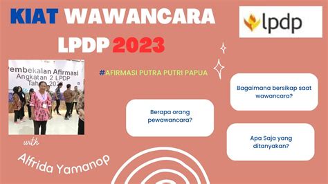 PERSIAPAN WAWANCARA LPDP 2023 YouTube