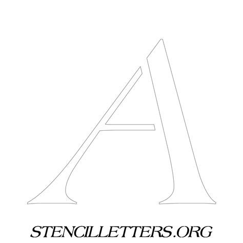 4 Inch Free Printable Individual 37 Italic Uppercase Letter Stencils Stencil Letters Org