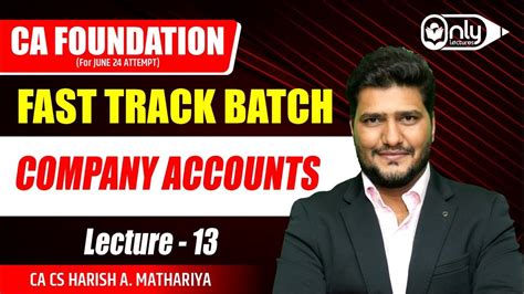 Lec Company Accounts Ca Foundation Accounting Fast Track Batch