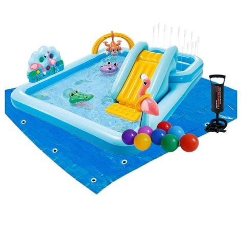 Детский надувной бассейн Intex 57161-2 Приключения джунглей c фонтаном ...