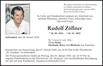 Traueranzeigen von Rudolf Zöllner Allgäuer Zeitung