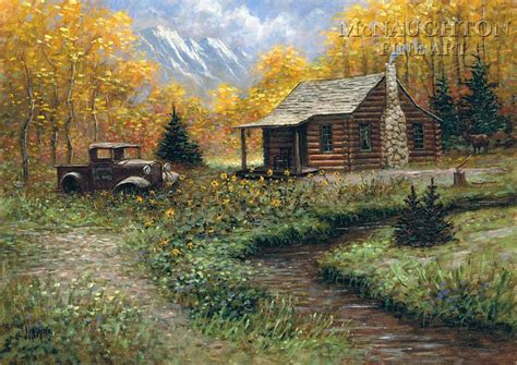 Cabin Memory 12 X 18 OE Signed By Artist Giclee Canvas Cabin Art