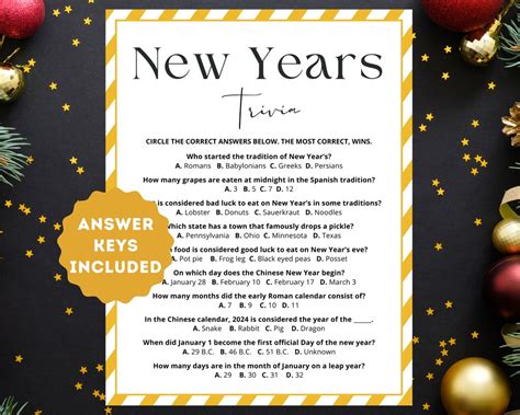 Printable New Years Eve Trivia Mom Wife Busy Life