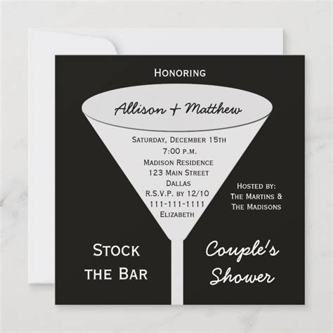 Stock The Bar Couples Shower Invitation Zazzle