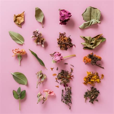 Premium Photo Leaves Dry Flowers Of Herbal Tea Background