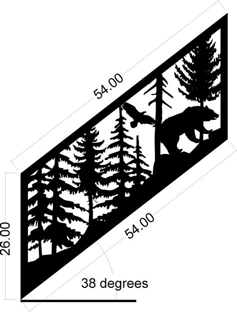 Staircase Panel Bear Eagle Plasma Metal Art Design DXF File Free ...