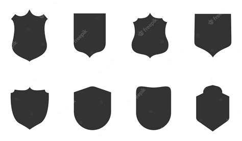 Premium Vector Police Badge Shape Vector Military Shield Silhouettes