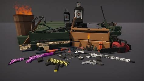 D Model Low Poly Fps Weapons Pack Vr Ar Low Poly Cgtrader