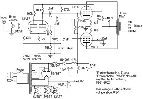 6v6 Push Pull Amplifier Schematic