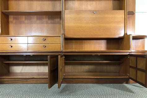 Midcentury 3 Piece Teak Wall Unit By Nathan Furniture For Sale At