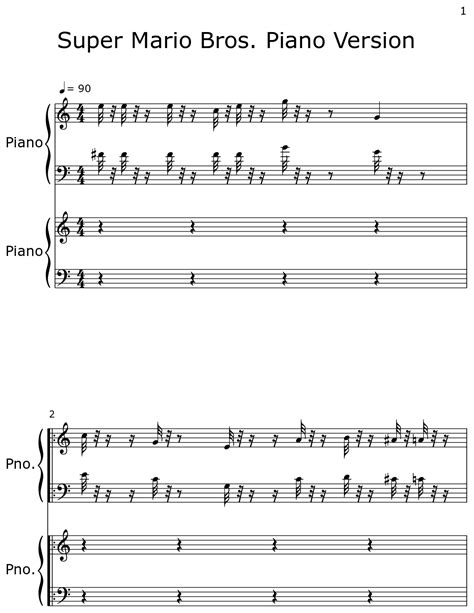 Super Mario Bros. Piano Version - Sheet music for Piano