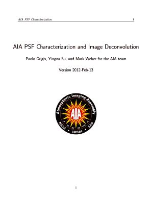 Fillable Online Hesperia Gsfc Nasa Aia Psf Characterization And Image