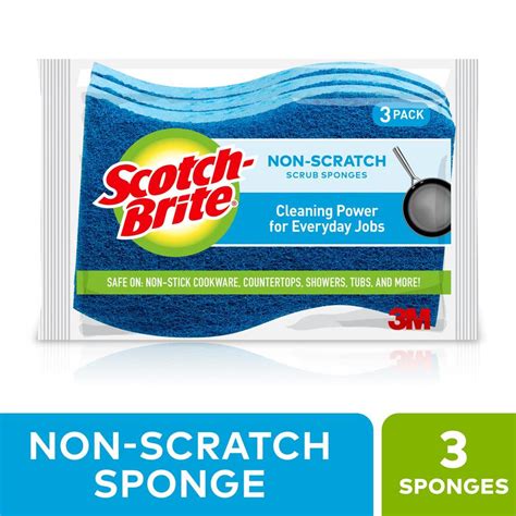 Scotch Brite 3 Pack Cellulose Sponge With Scouring Pad At