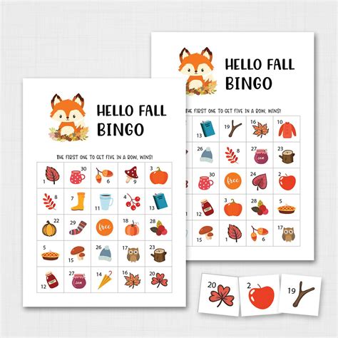 Autumn Bingo Card Patterns For Really Fun Bingo Games Bingo Cards