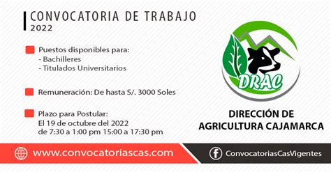 DIRECCIÓN DE AGRICULTURA CAJAMARCA CAS 4 Plazas Contabilidad